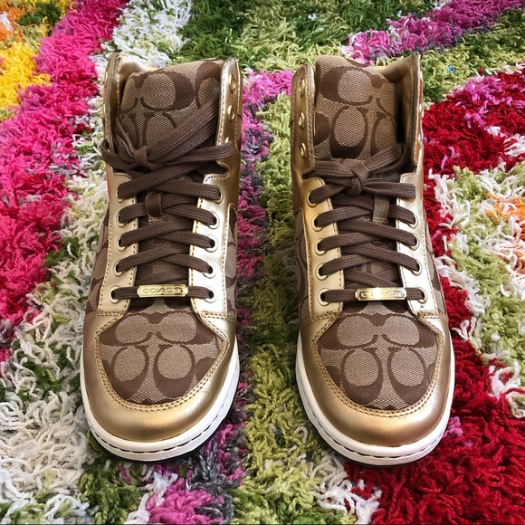 Coach Norra High-top sneakers, Gold 9 - Picture 3 of 13